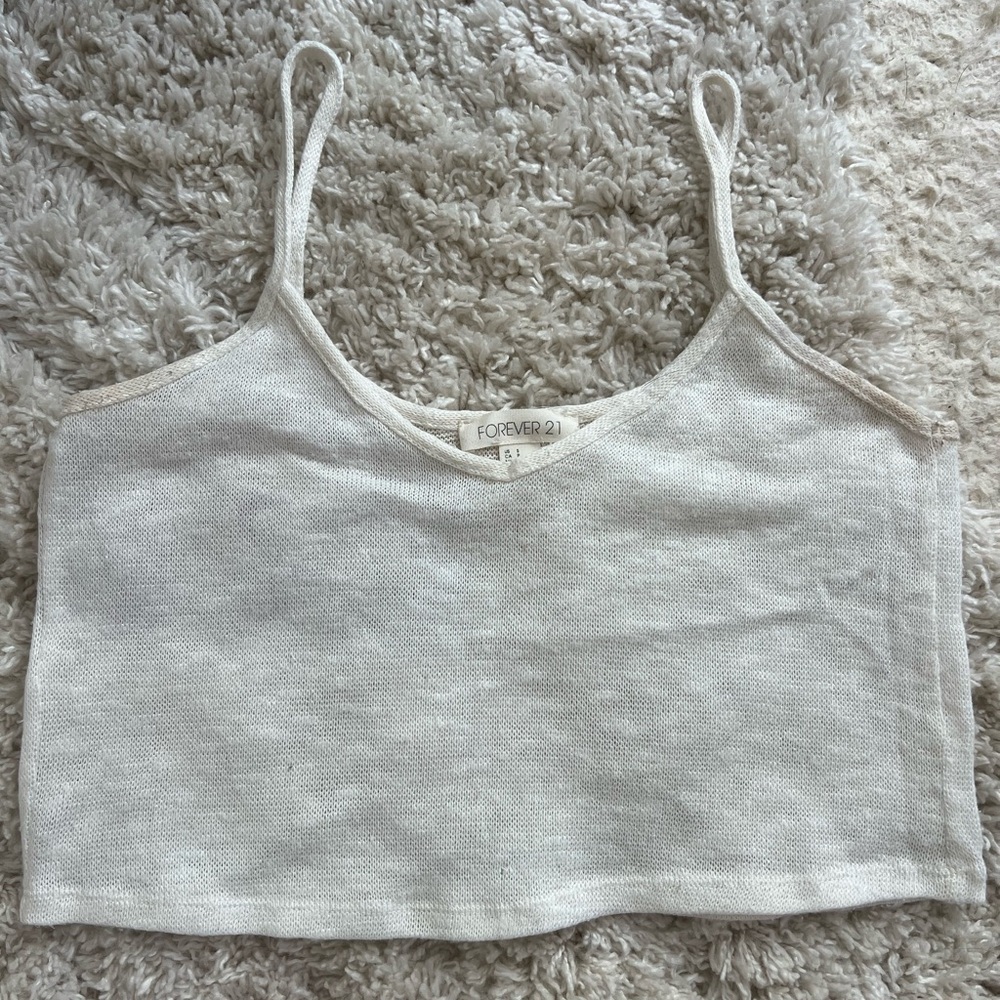 Forever 21 Gray Sleeveless Crop Camisole